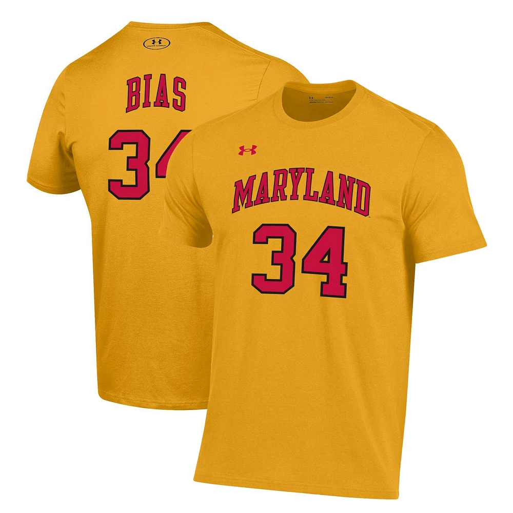 Men's Under Armour Gold Maryland Terrapins Len Bias Performance T-Shirt