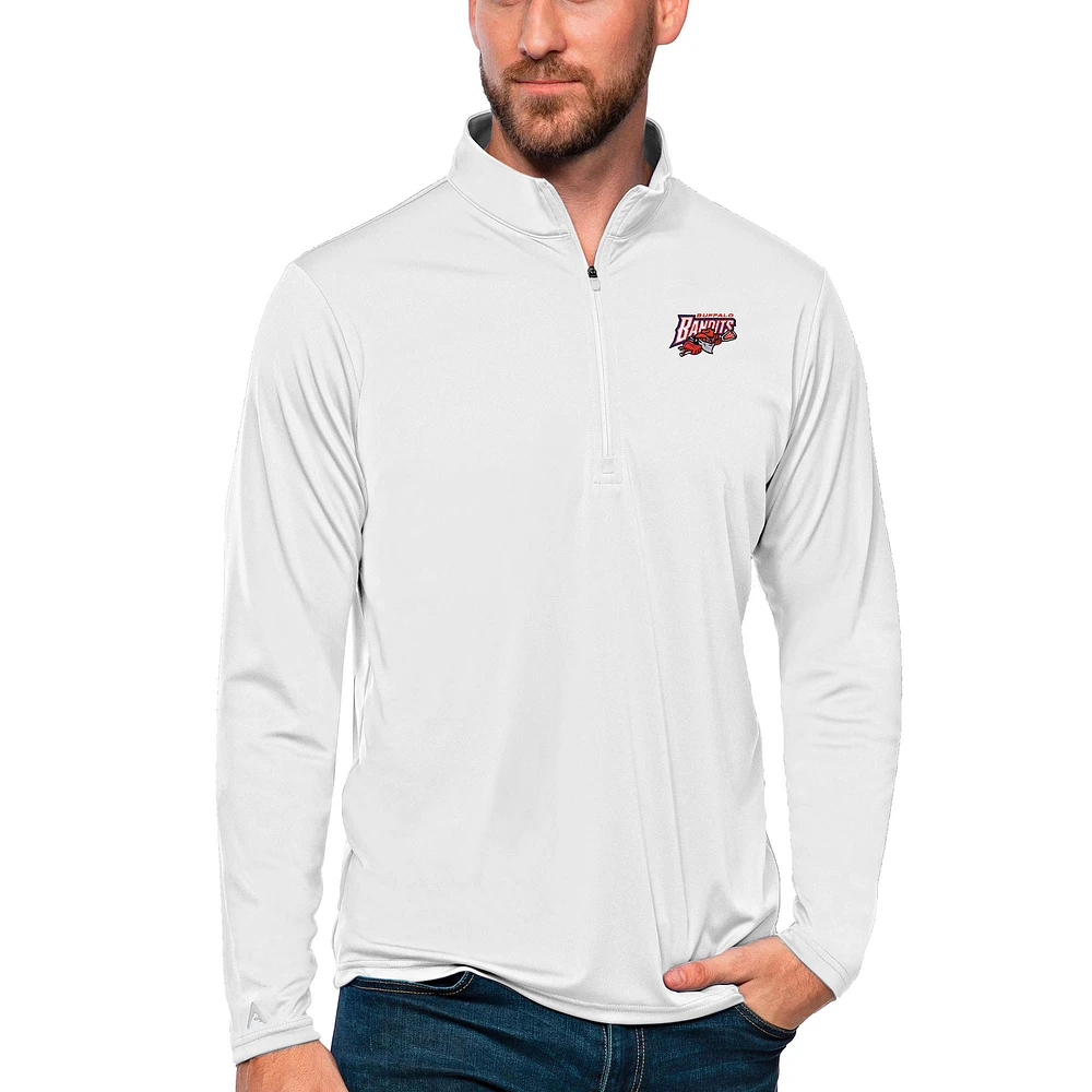 Men's Antigua Buffalo Bandits Tribute Quarter-Zip Pullover Top