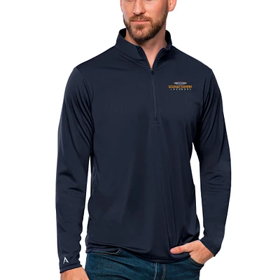 Men's Antigua Navy Georgia Swarm Tribute Quarter-Zip Pullover Top