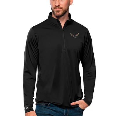 Men's Antigua Black Philadelphia Wings Tribute Quarter-Zip Pullover Top