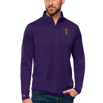 Men's Antigua Purple San Diego Seals Tribute Quarter-Zip Pullover Top