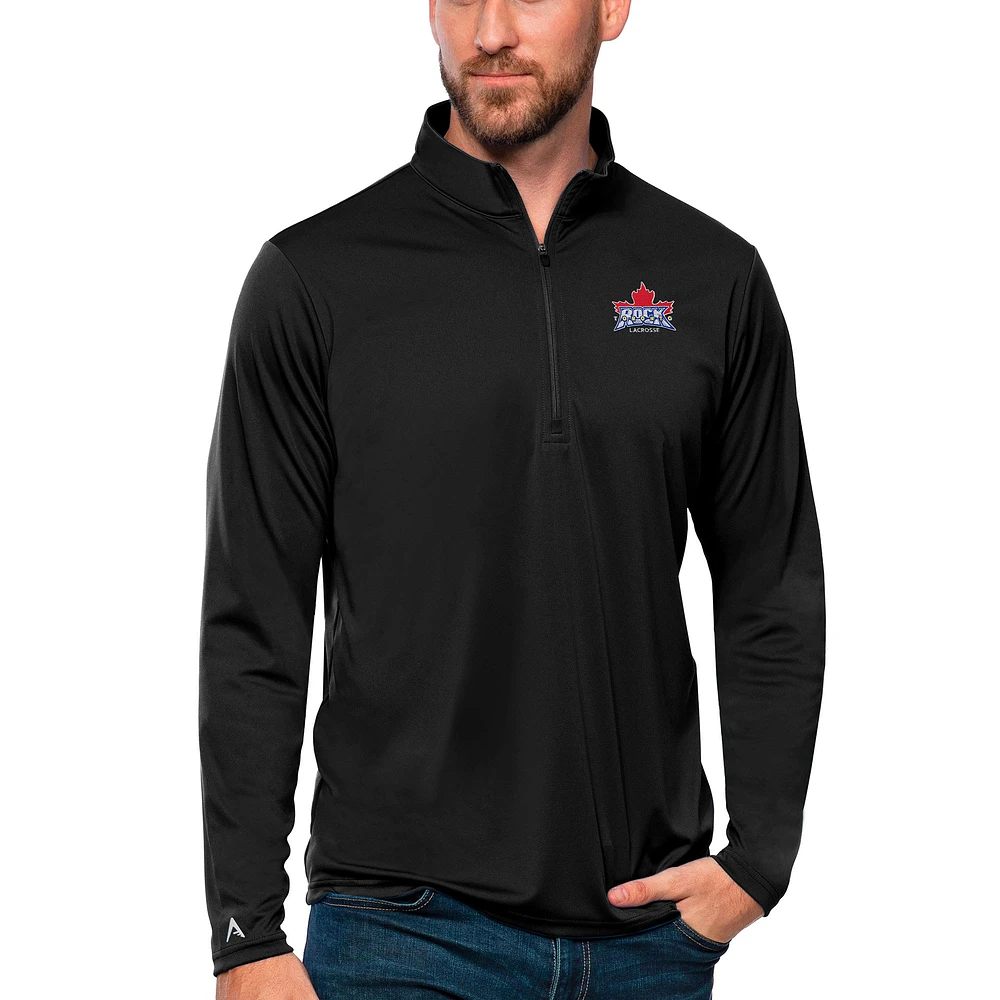 Men's Antigua Black Toronto Rock Tribute Quarter-Zip Pullover Top