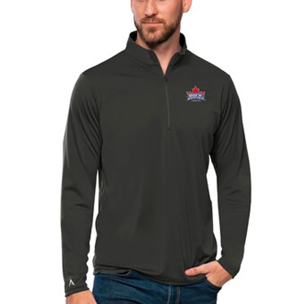 Men's Antigua Charcoal Toronto Rock Tribute Quarter-Zip Pullover Top