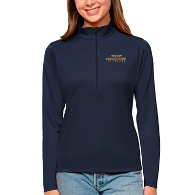 Women's Antigua Navy Georgia Swarm Tribute Quarter-Zip Pullover Top