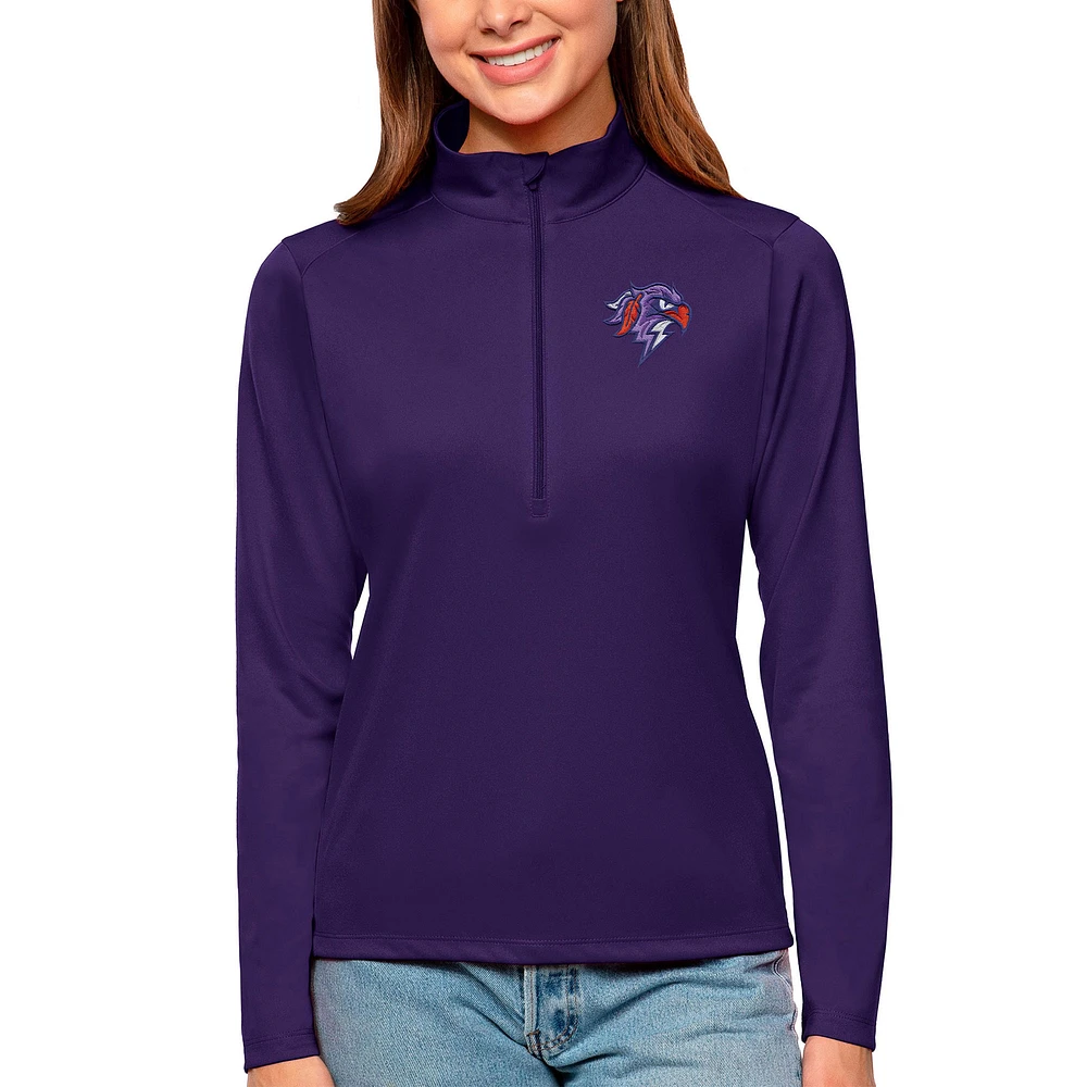 Women's Antigua Halifax Thunderbirds Tribute Quarter-Zip Pullover Top