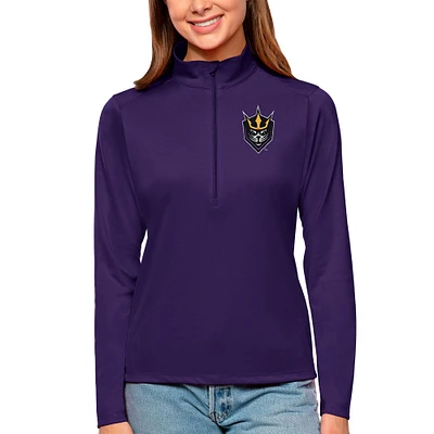 Women's Antigua Purple San Diego Seals Tribute Quarter-Zip Pullover Top