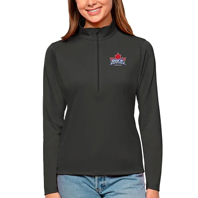 Women's Antigua Charcoal Toronto Rock Tribute Quarter-Zip Pullover Top