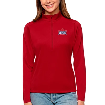 Women's Antigua Red Toronto Rock Tribute Quarter-Zip Pullover Top