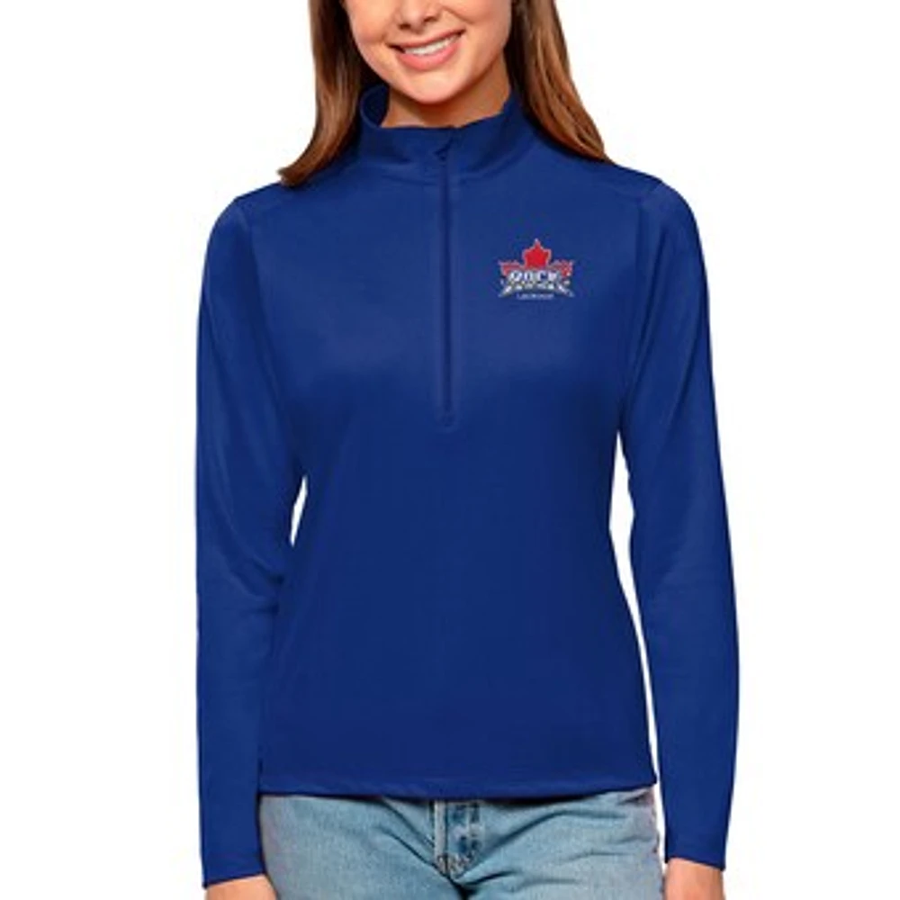 Women's Antigua Royal Toronto Rock Tribute Quarter-Zip Pullover Top