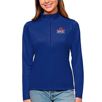 Women's Antigua Royal Toronto Rock Tribute Quarter-Zip Pullover Top
