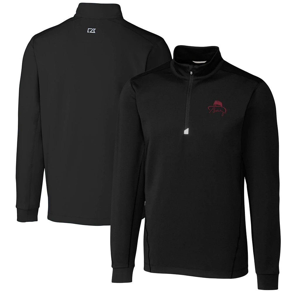 Men's Cutter & Buck Bobby Bowden Black Florida State Seminoles Big & Tall Traverse Stretch Quarter-Zip Pullover Top
