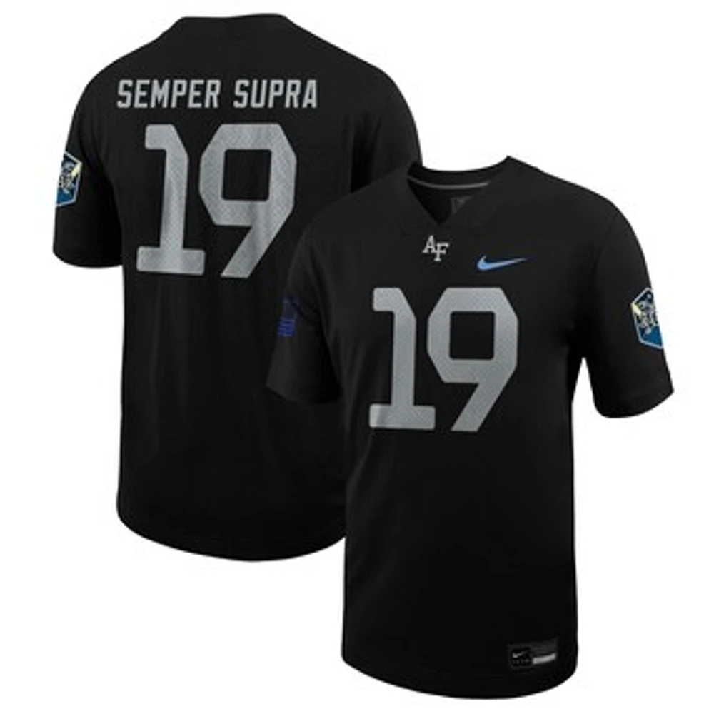 Men's Nike #19 Black Air Force Falcons Space Rivalry Alternate Game Football Jersey