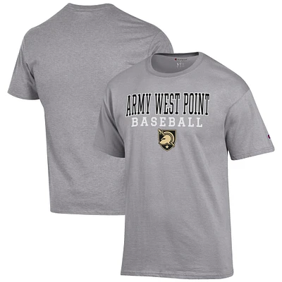 Men's Champion Gray Army Black Knights Baseball Stack T-Shirt