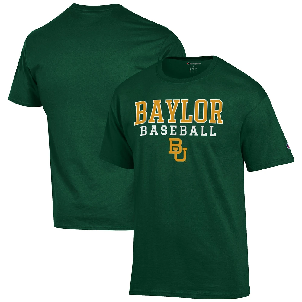 Men's Champion Green Baylor Bears Baseball Stack T-Shirt