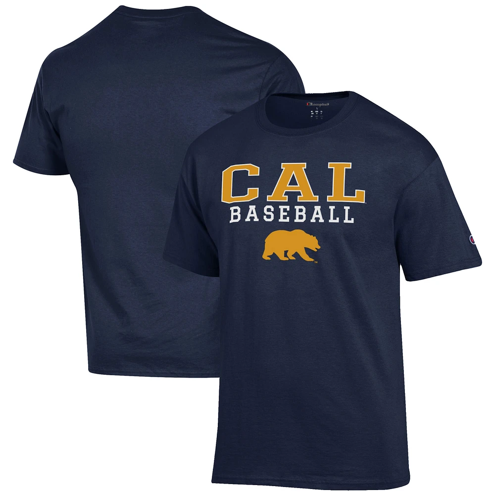 Men's Champion Navy Cal Bears Baseball Stack T-Shirt