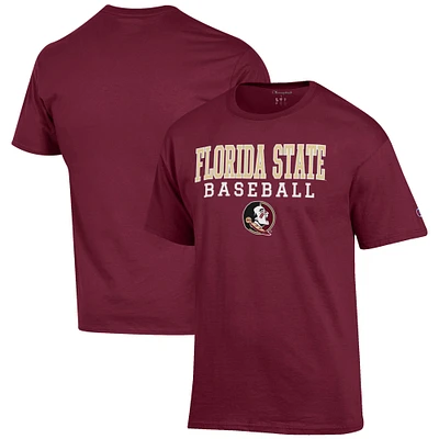Men's Champion Garnet Florida State Seminoles Baseball Stack T-Shirt