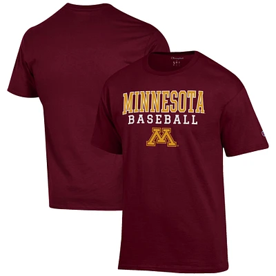 Men's Champion Maroon Minnesota Golden Gophers Baseball Stack T-Shirt