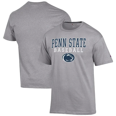 Men's Champion Gray Penn State Nittany Lions Baseball Stack T-Shirt