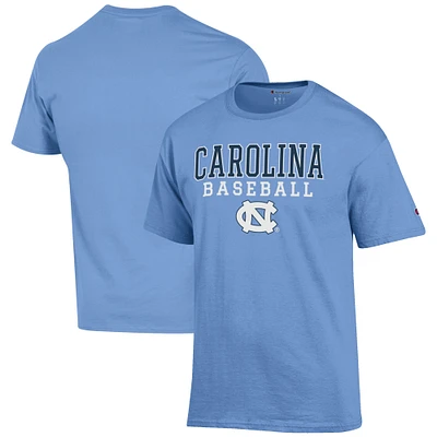Men's Champion Carolina Blue North Tar Heels Baseball Stack T-Shirt