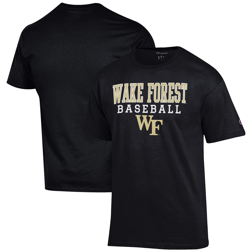 Men's Champion Wake Forest Demon Deacons Baseball Stack T-Shirt