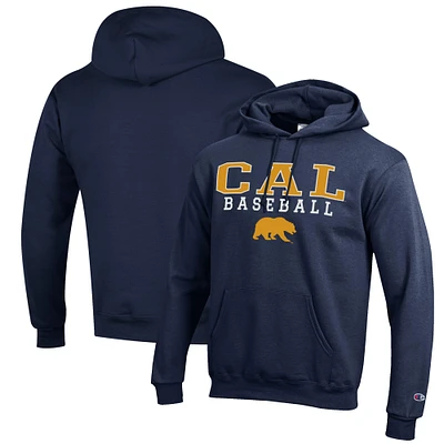 Men's Champion Navy Cal Bears Baseball Stack Pullover Hoodie