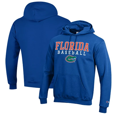 Men's Champion Royal Florida Gators Baseball Stack Pullover Hoodie