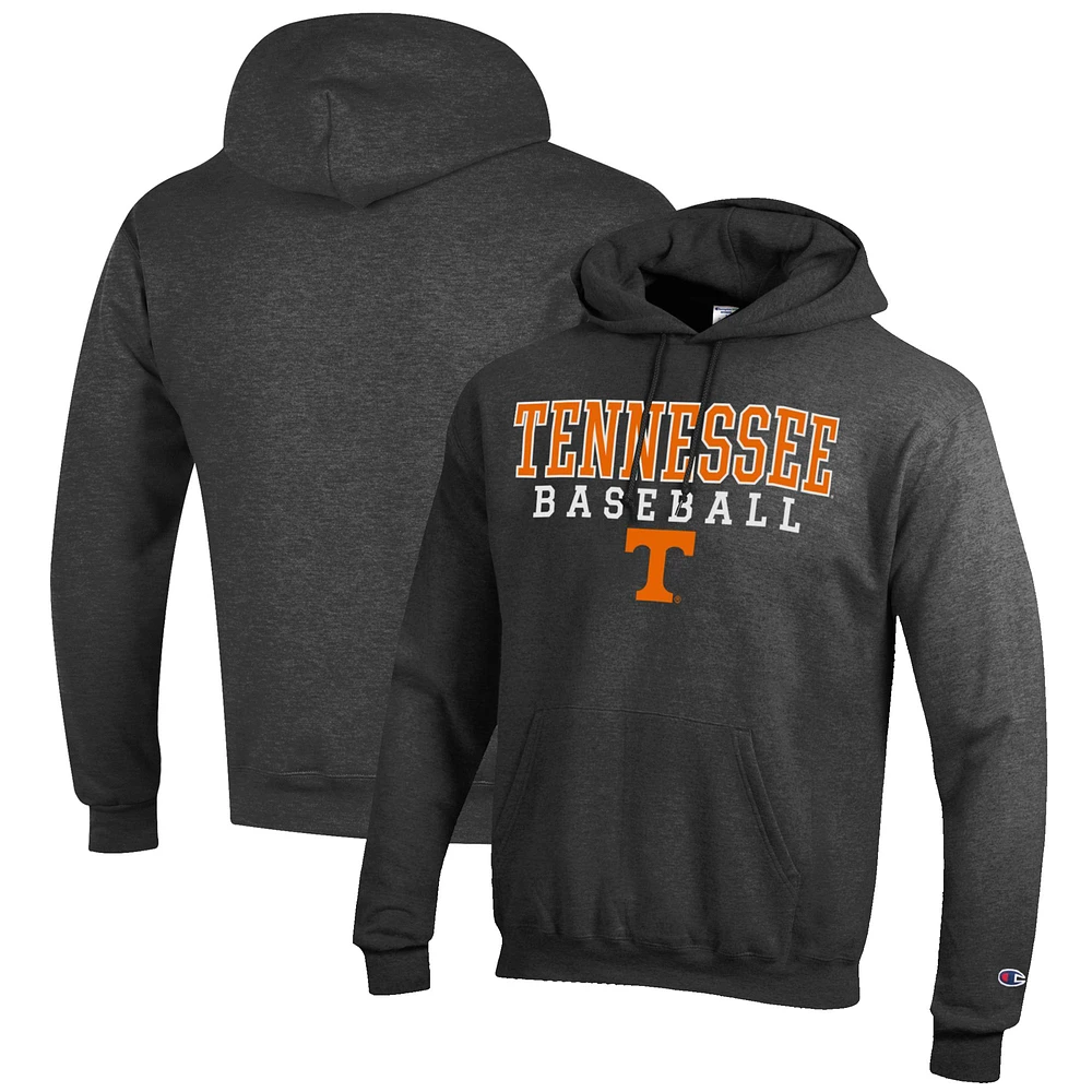 Men's Champion Charcoal Tennessee Volunteers Baseball Stack Pullover Hoodie