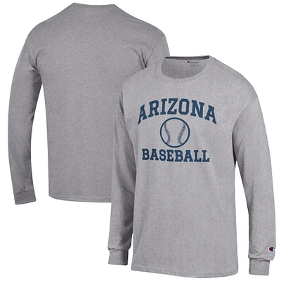 Men's Champion Gray Arizona Wildcats Baseball Icon Long Sleeve T-Shirt