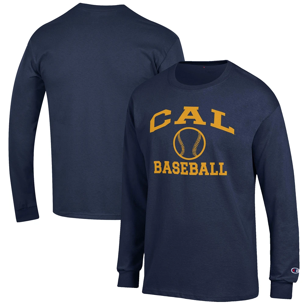 Men's Champion Navy Cal Bears Baseball Icon Long Sleeve T-Shirt