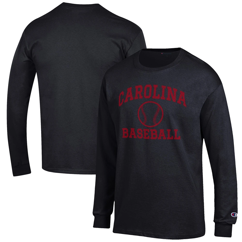 Men's Champion Black South Carolina Gamecocks Baseball Icon Long Sleeve T-Shirt