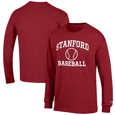 Men's Champion Cardinal Stanford Baseball Icon Long Sleeve T-Shirt