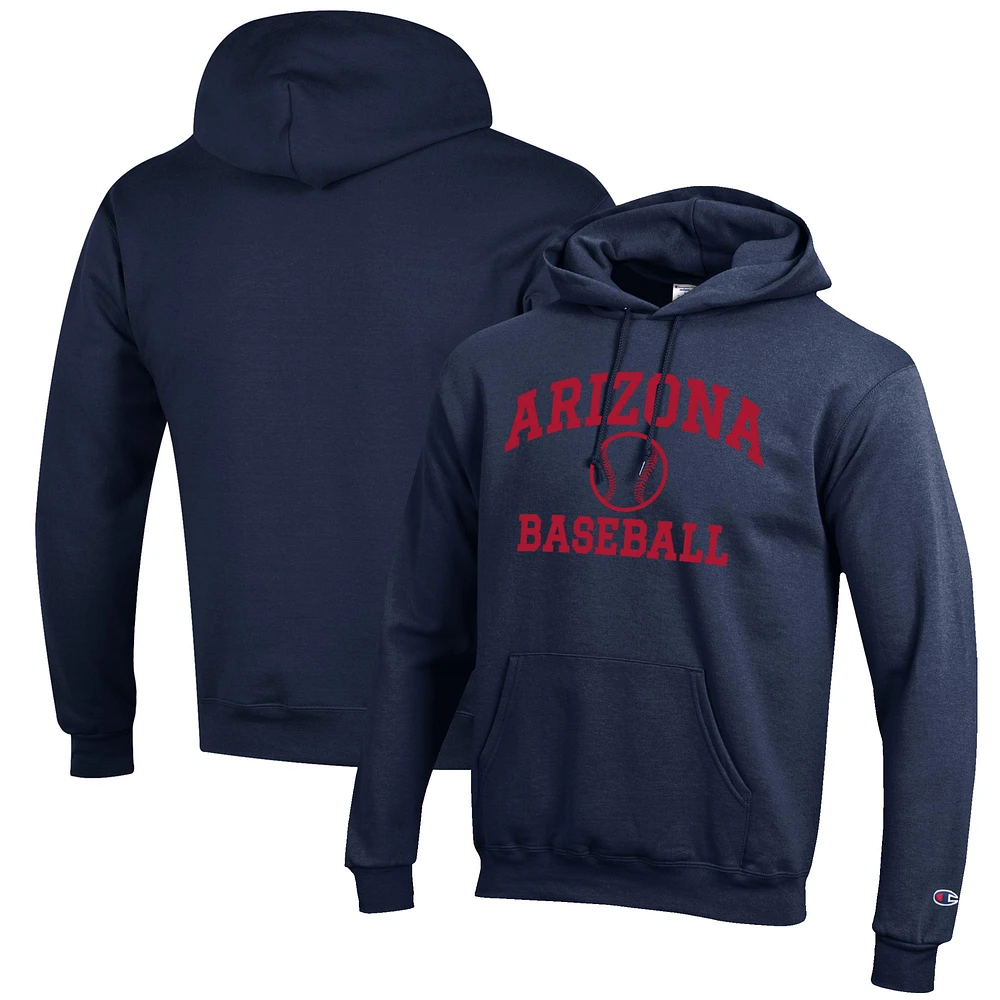 Men's Champion Navy Arizona Wildcats Baseball Icon Pullover Hoodie