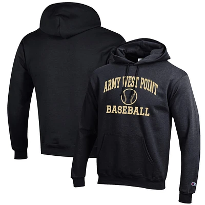 Men's Champion Black Army Knights Baseball Icon Pullover Hoodie
