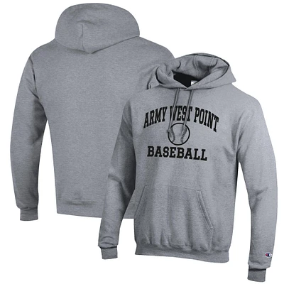 Men's Champion Gray Army Black Knights Baseball Icon Pullover Hoodie