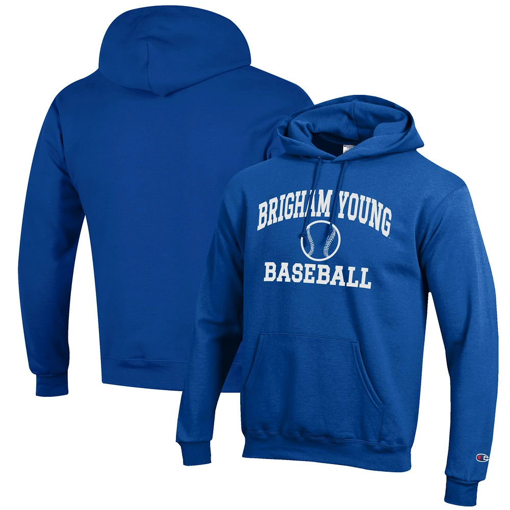 Men's Champion Royal BYU Cougars Baseball Icon Pullover Hoodie