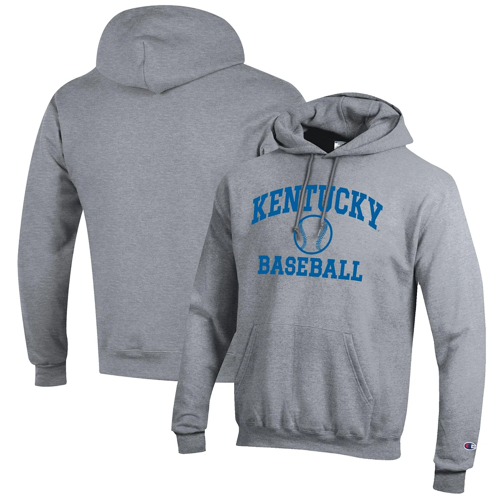 Men's Champion Gray Kentucky Wildcats Baseball Icon Pullover Hoodie