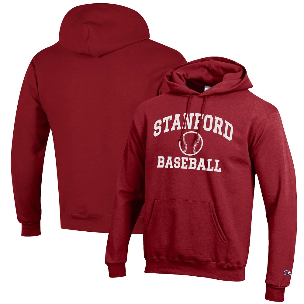 Men's Champion Cardinal Stanford Baseball Icon Pullover Hoodie