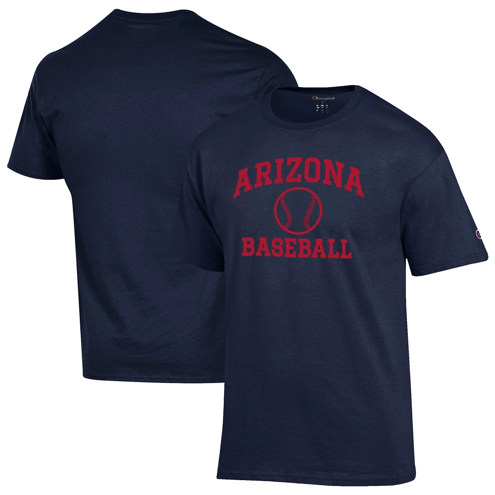 Men's Champion Navy Arizona Wildcats Baseball Icon T-Shirt