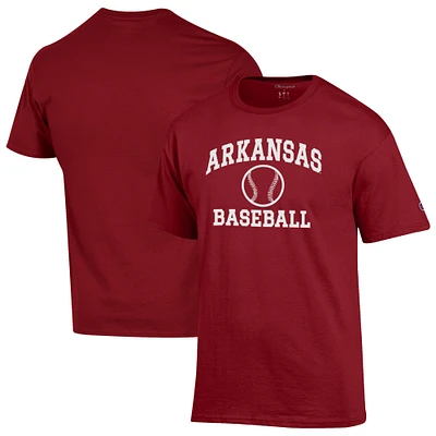 Men's Champion Cardinal Arkansas Razorbacks Baseball Icon T-Shirt