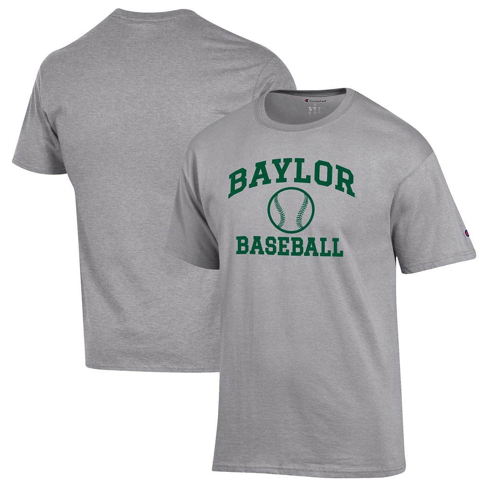 Men's Champion Gray Baylor Bears Baseball Icon T-Shirt