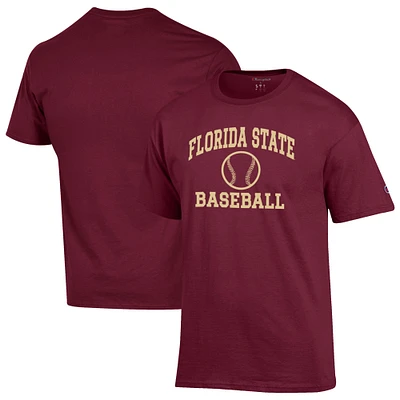 Men's Champion Garnet Florida State Seminoles Baseball Icon T-Shirt