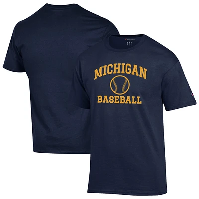 Men's Champion Navy Michigan Wolverines Baseball Icon T-Shirt
