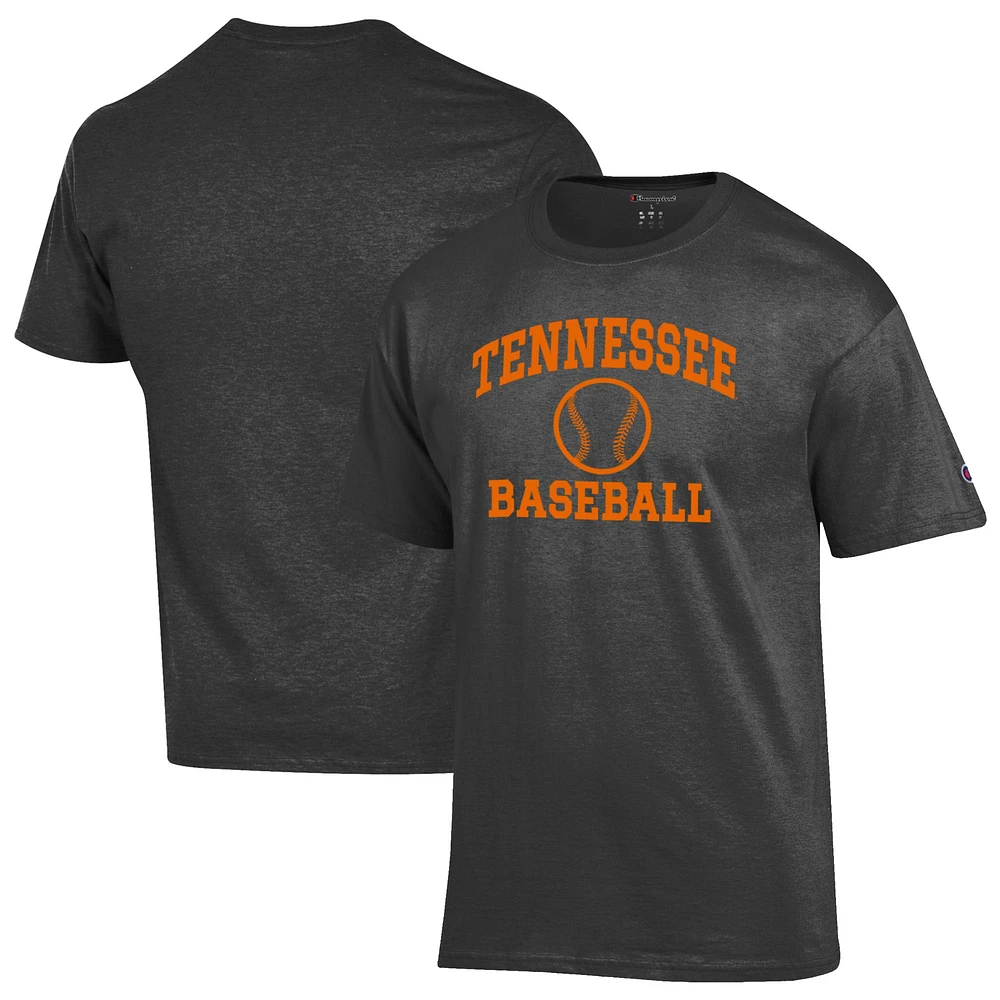 Men's Champion Charcoal Tennessee Volunteers Baseball Icon T-Shirt