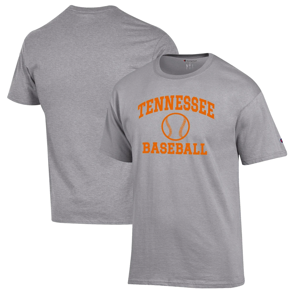 Men's Champion Heathered Gray Tennessee Volunteers Baseball Icon T-Shirt