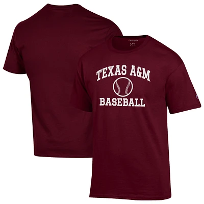 Men's Champion Maroon Texas A&M Aggies Baseball Icon T-Shirt