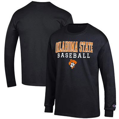 Men's Champion Oklahoma State Cowboys Baseball Stack Long Sleeve T-Shirt