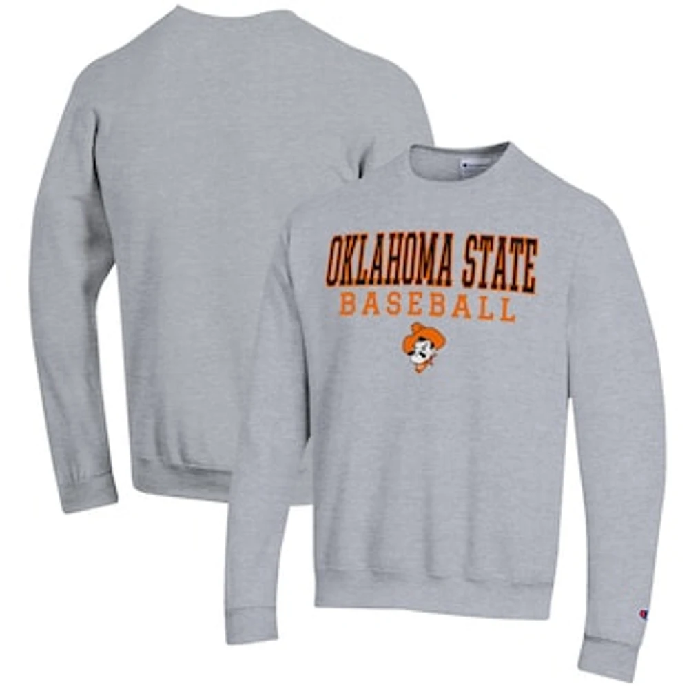 Men's Champion Oklahoma State Cowboys Baseball Stack Pullover Crewneck Sweatshirt