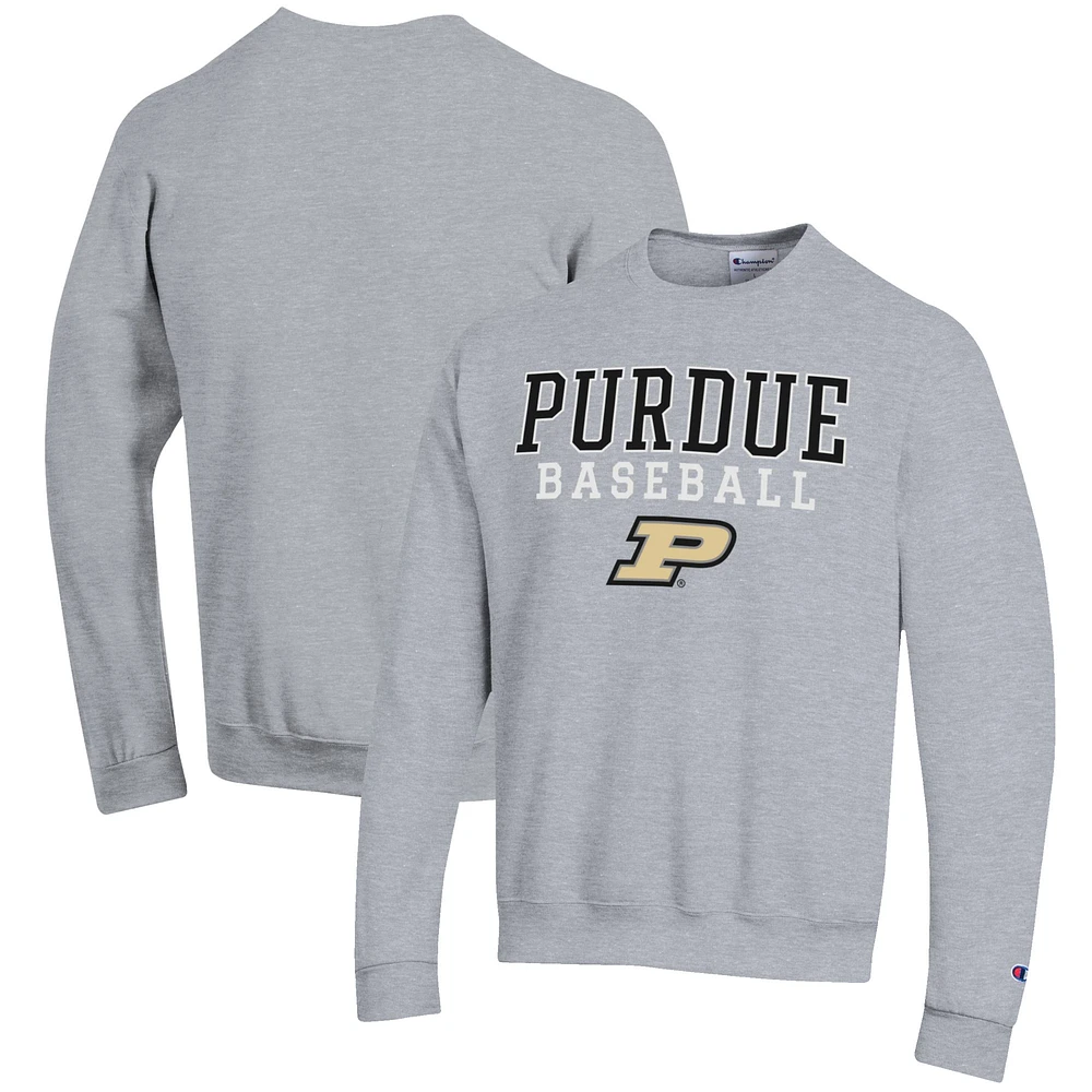 Men's Champion Purdue Boilermakers Baseball Stack Pullover Crewneck Sweatshirt