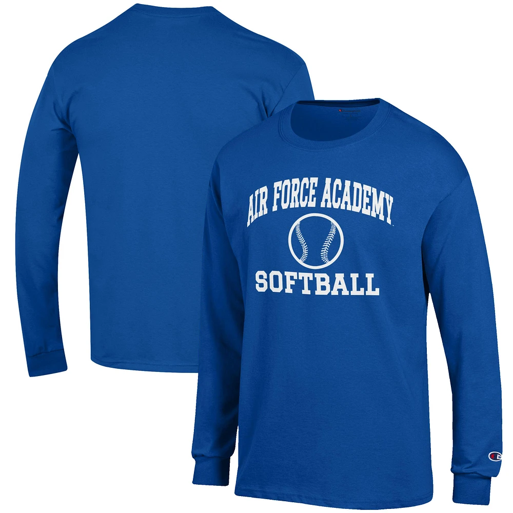 Men's Champion Royal Air Force Falcons Softball Icon Long Sleeve T-Shirt