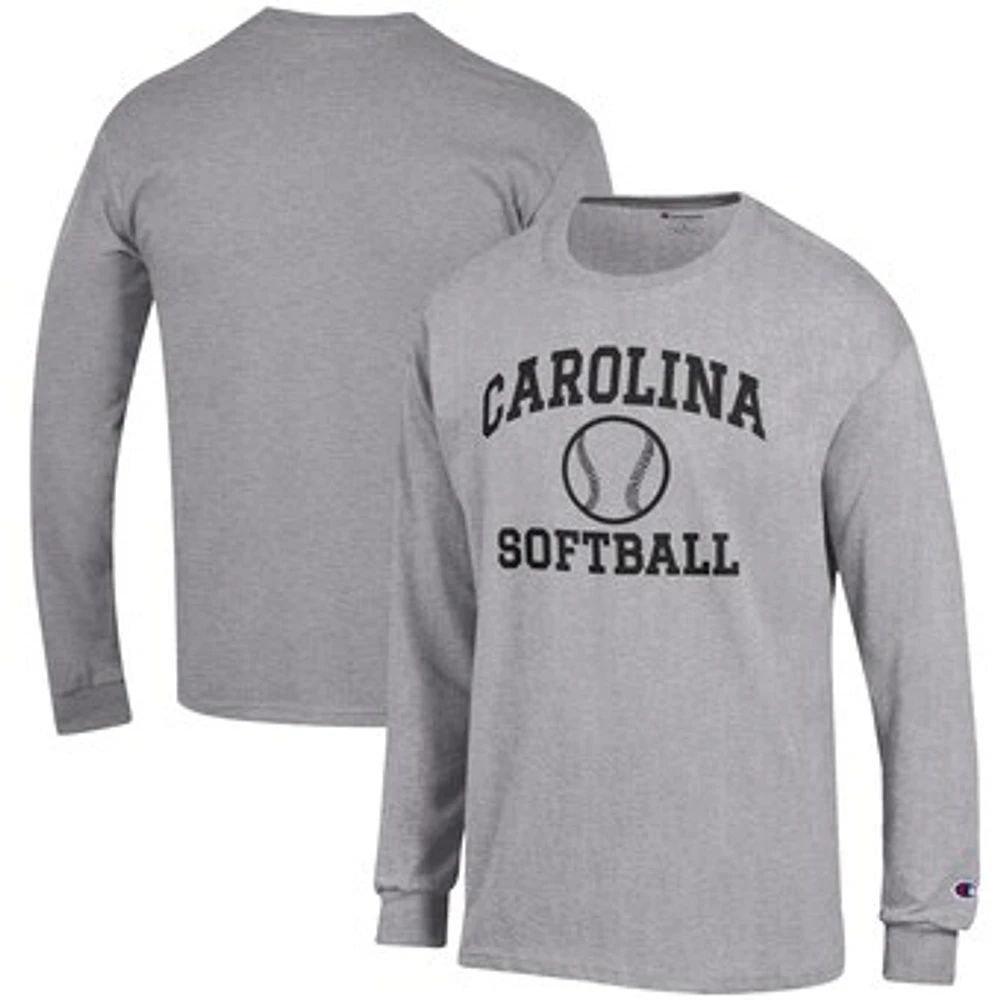 Men's Champion Gray South Carolina Gamecocks Softball Icon Long Sleeve T-Shirt